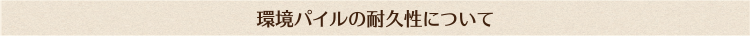 環境パイルの耐久性について