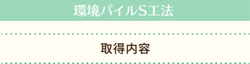 環境パイルS工法 取得内容