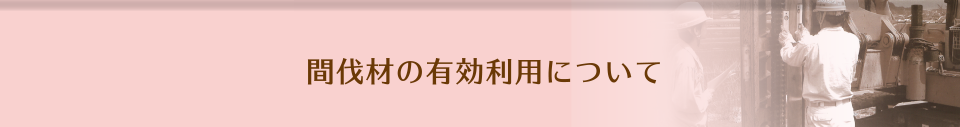 間伐材の有効利用について